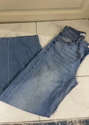 Loft Acik Mavi Yikamali Wide Leg Jean