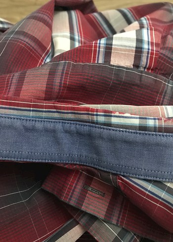 Bordo Gri Ekose Uzun Kollu Erkek Gömlek - Görsel 6