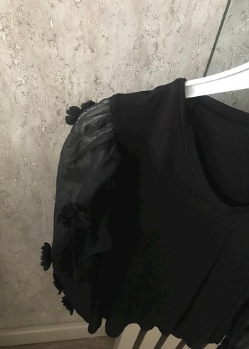 Uzun Kollu Siyah Kolu tüllü - Görsel 2