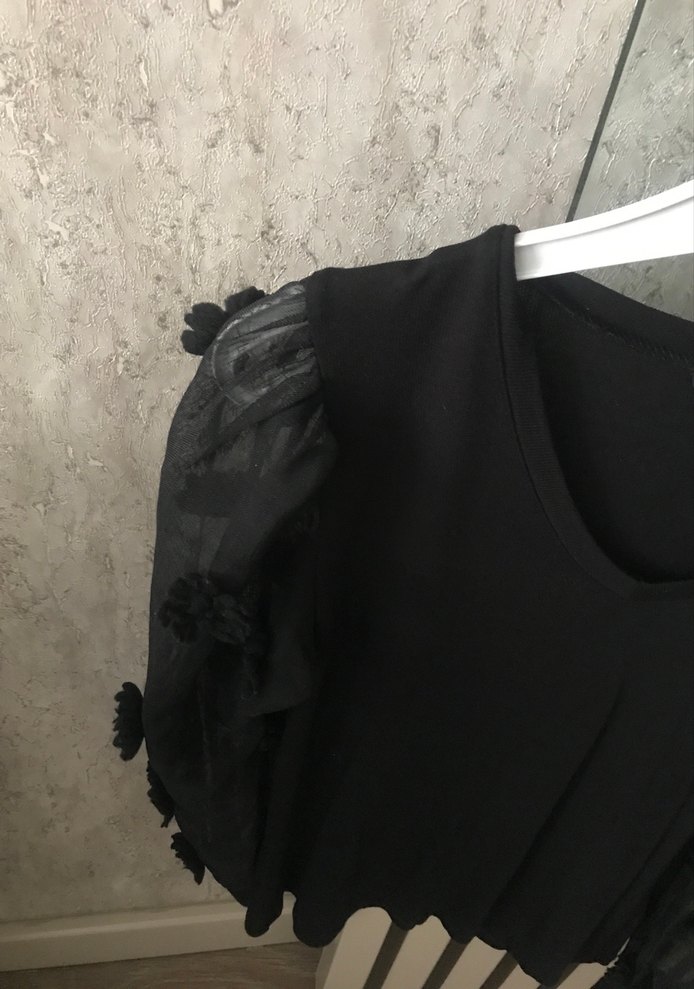 Uzun Kollu Siyah Kolu tüllü - Görsel 2