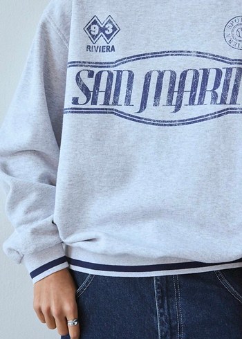 m Beden gri Renk Oversize Sweatshirt