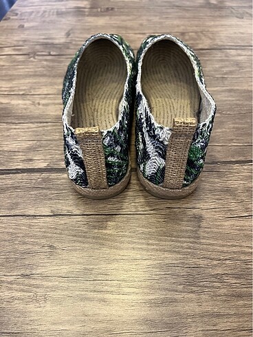 38 Beden Yeşil Desenli Espadril