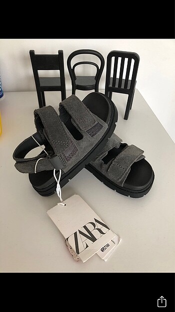 24 Beden gri Renk ZARA SANDALET