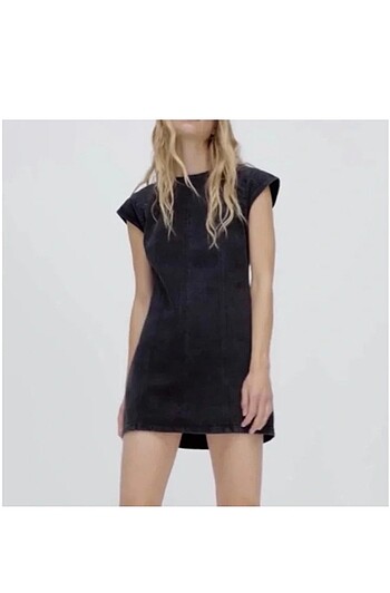 Zara 1 kez giyildi denim elbise