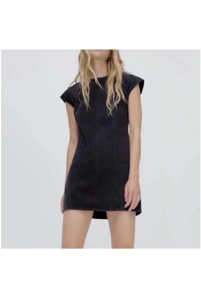 1 kez giyildi denim elbise - Görsel 2