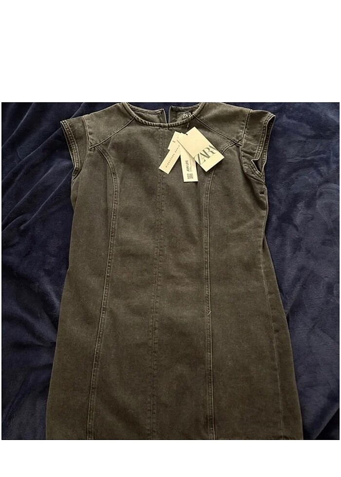 1 kez giyildi denim elbise - Görsel 4