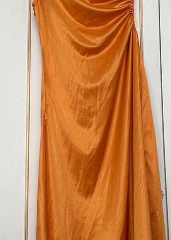 Tek Omuzlu Turuncu Trendyol Elbise - Görsel 3