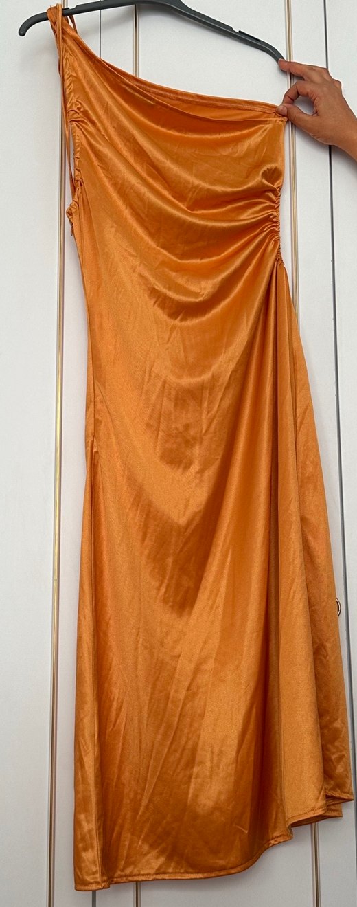 Tek Omuzlu Turuncu Trendyol Elbise - Görsel 3