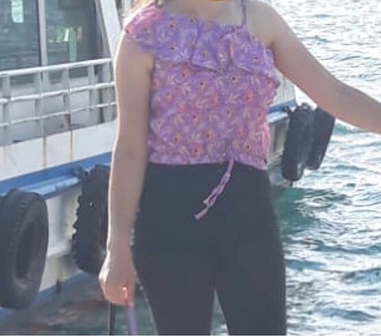 m Beden mor Renk Tek kol askılı bluz