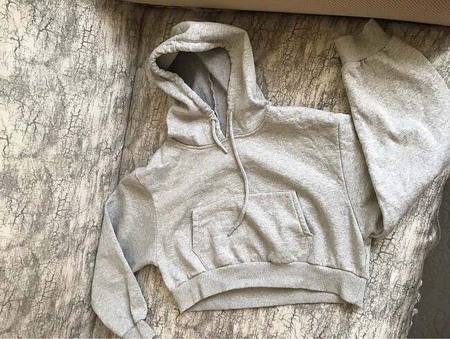 Diğer Crop sweatshirt kapşonlu