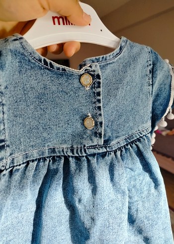 Diğer Kız Çocuk Mavi Denim Bohem Elbise