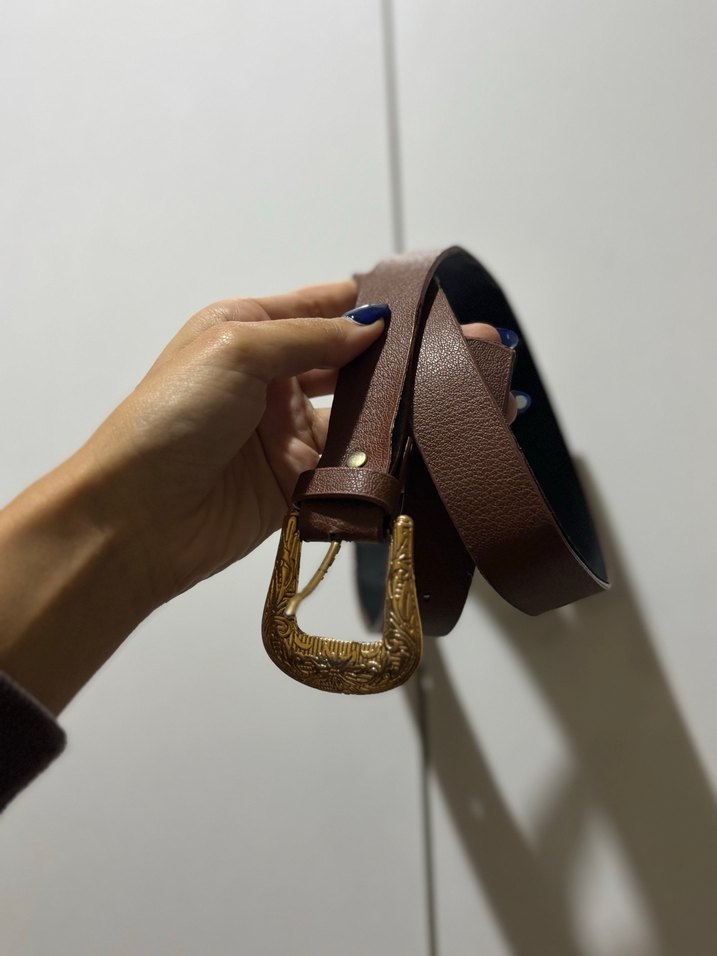 Kahverengi Deri Tokalı Kadın Kemer - Görsel 2