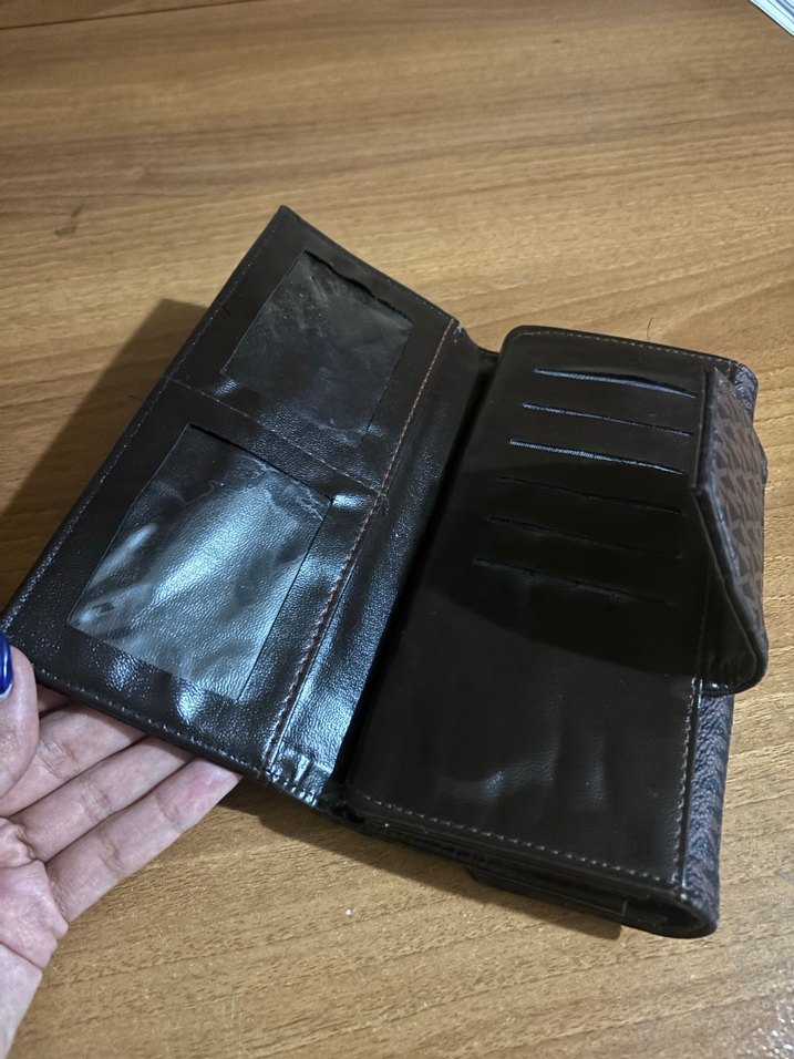 Kilitli Kahverengi Deri Kadın Cüzdanı - Görsel 4