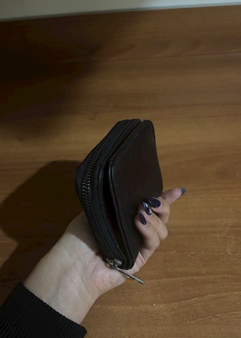 Fermuarlı Siyah Deri Kadın Cüzdanı - Görsel 2