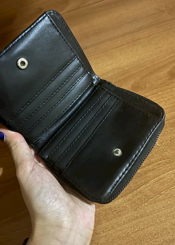 Fermuarlı Siyah Deri Kadın Cüzdanı - Görsel 3