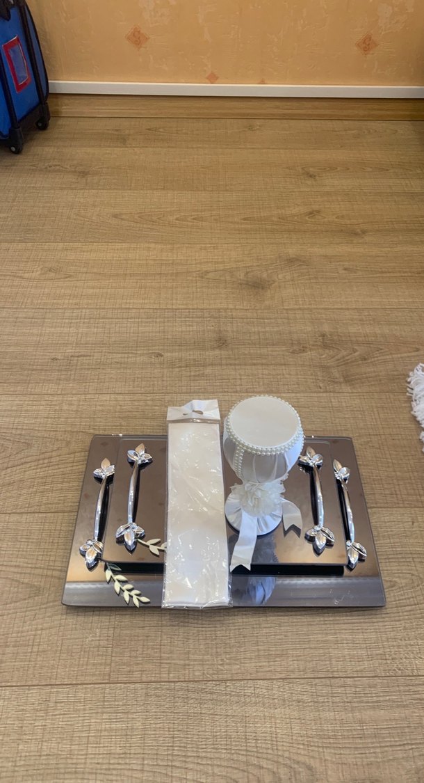 İnci Detaylı Beyaz Modern Klasik Düğün Seti söz tepsisi - Görsel 5