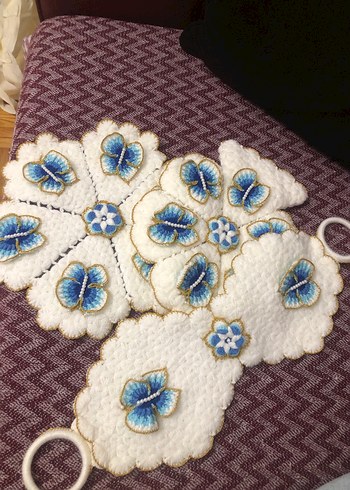 Mavi Kelebekli El İşi lif - Görsel 2