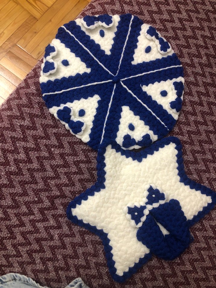 Nakışlı Lacivert el örgüsü lif seti - Görsel 2