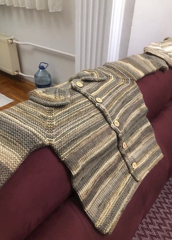 Erkek Çocuk Gri Örgü Bohem Hırka - Görsel 2