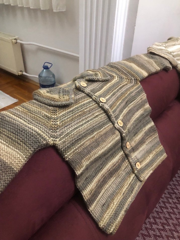 Erkek Çocuk Gri Örgü Bohem Hırka - Görsel 2