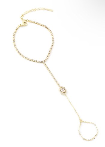 Altın Renk Zincir Detaylı Kadın El Zinciri - Görsel 2