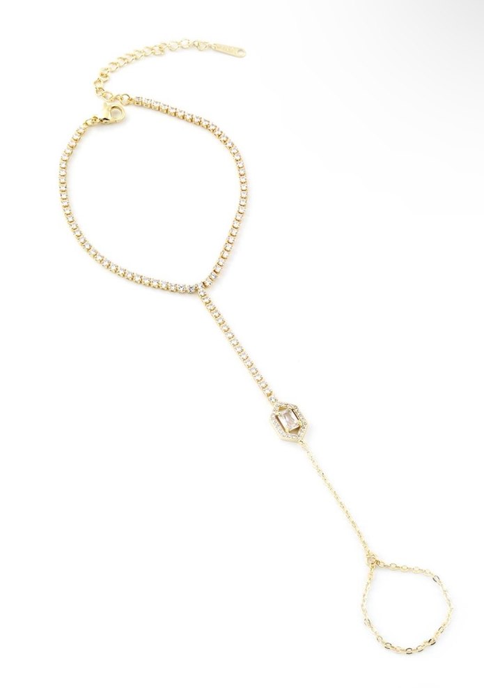 Altın Renk Zincir Detaylı Kadın El Zinciri - Görsel 2