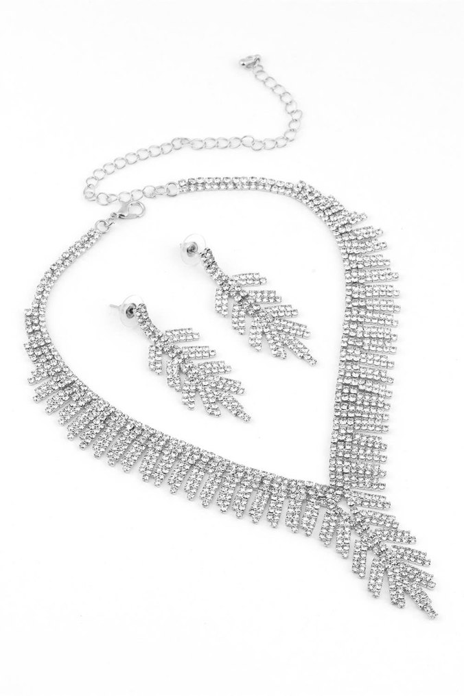 Gümüş Renkli İşlemeli Kadın Takı Seti - Görsel 2