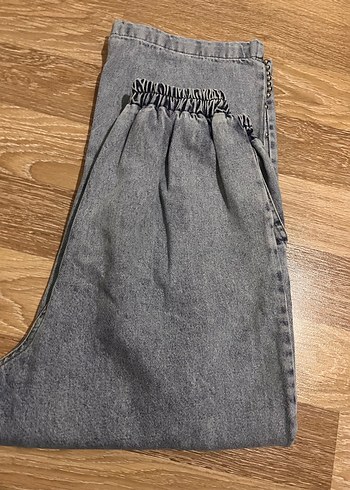 Kadın Gri Loose Fit Denim Pantolon - Görsel 3