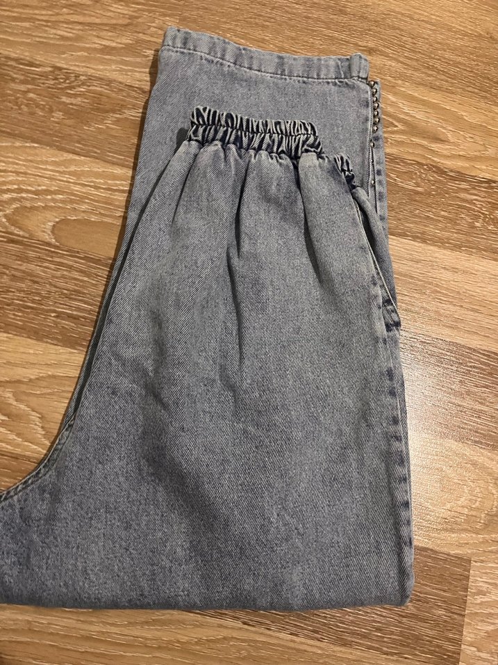 Kadın Gri Loose Fit Denim Pantolon - Görsel 3