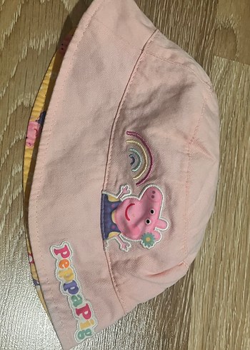 Çift taraflı Çiçek Desenli Sarı Bebek Şapkası - Görsel 2