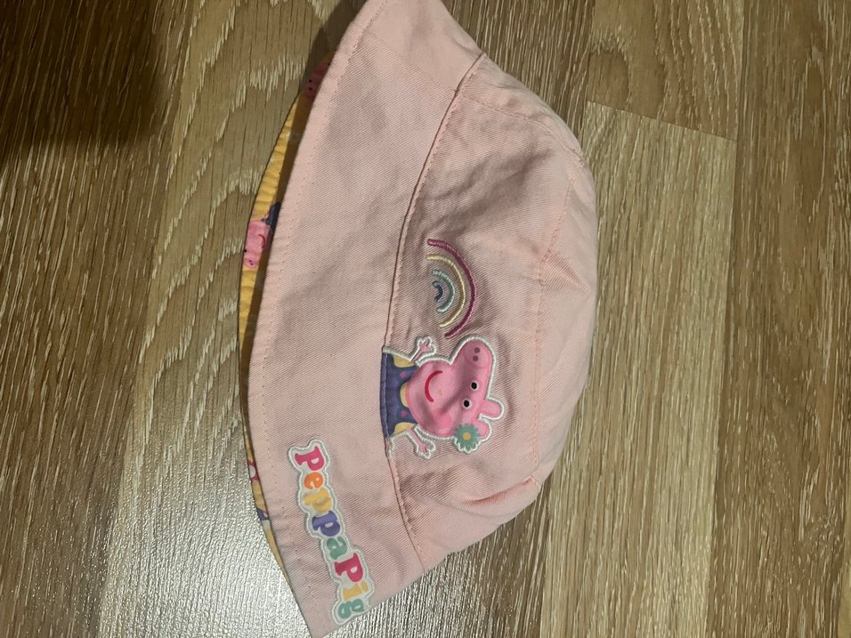 Çift taraflı Çiçek Desenli Sarı Bebek Şapkası - Görsel 2