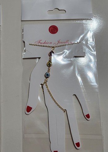 Boncuklu Altın Renkli Bohem Kadın El Zinciri - Görsel 4