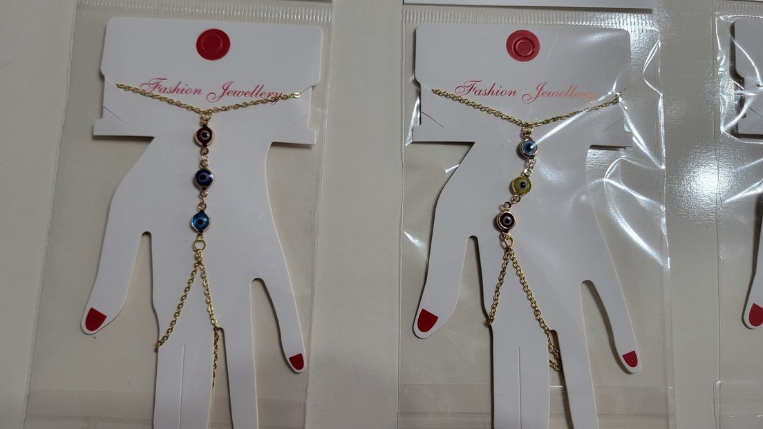 Boncuklu Altın Renkli Bohem Kadın El Zinciri - Görsel 3