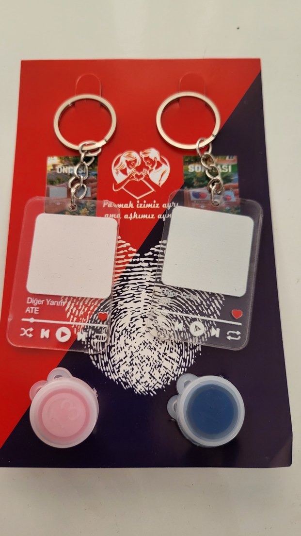 Parmak İzi Çift Anahtarlık Sevgililer Günü 
ATE/Diğer Yarım - Görsel 2