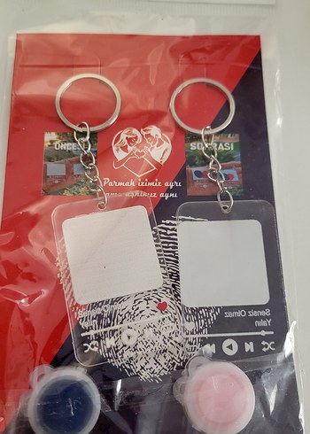 Sevgililer Günü Çift Parmak İzi Anahtarlık
Yalın/Sensiz Olmaz - Görsel 2