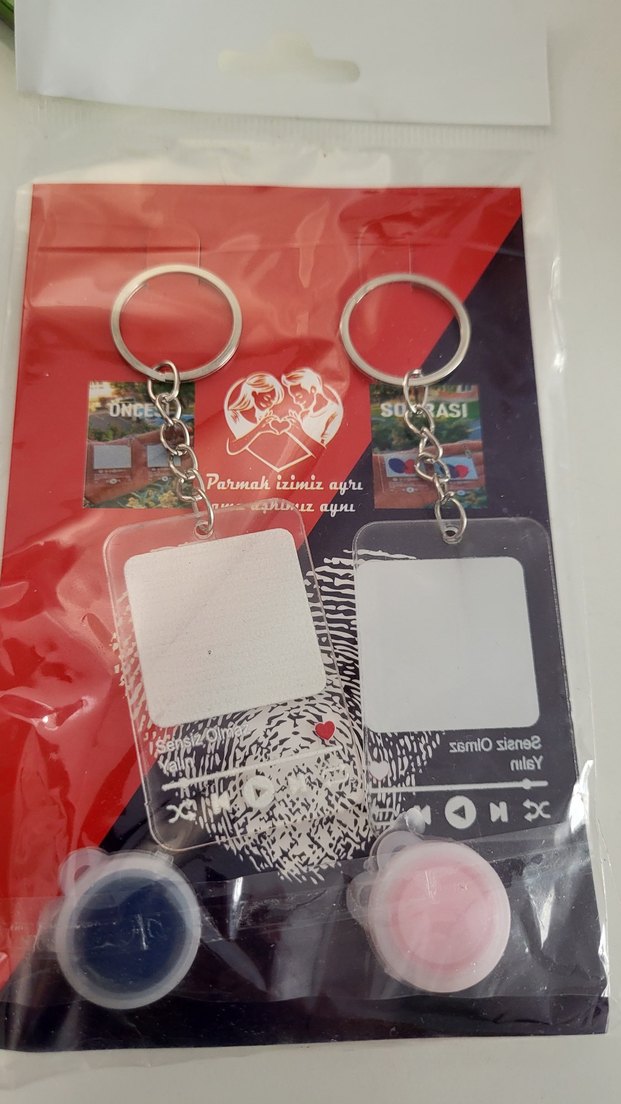 Sevgililer Günü Çift Parmak İzi Anahtarlık
Yalın/Sensiz Olmaz - Görsel 2