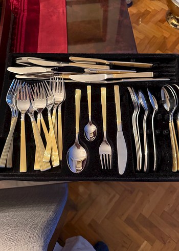 Altın Renkli 72 Parça Çatal Kaşık Takımı - Görsel 5