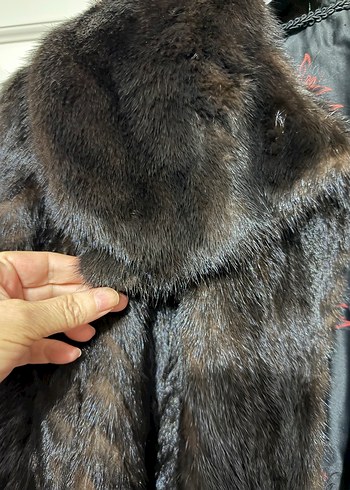 Kahverengi Uzun Kadın Suni Kürk Kaban - Görsel 4