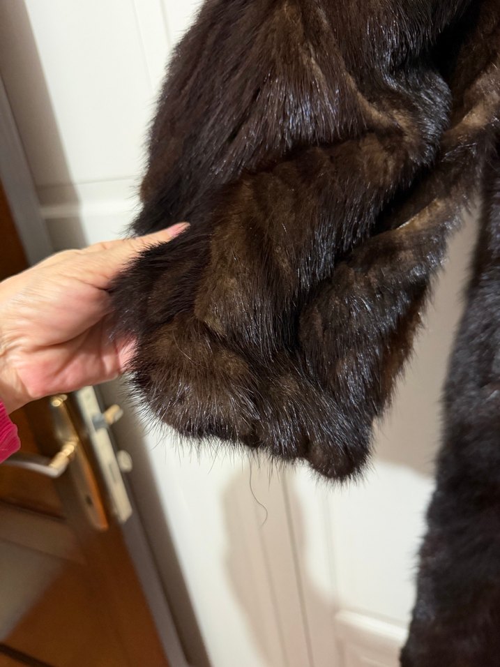 Kahverengi Uzun Kadın Suni Kürk Kaban - Görsel 5