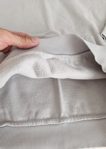 m Beden gri Renk Gri Kapüşonlu Salaş Sweatshirt