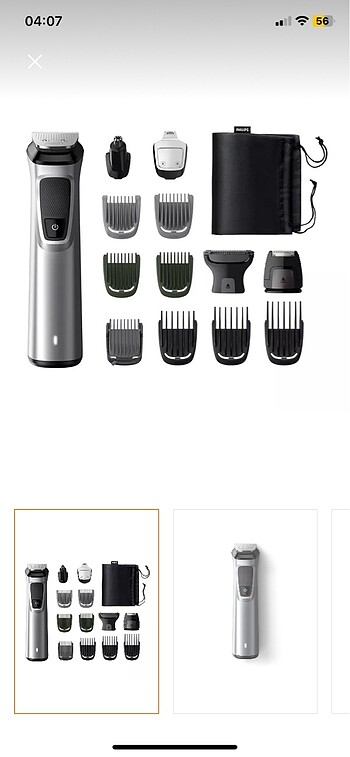Philips mg7720/15 multigroom serisi 14ü 1 arada erkek bakım kiti