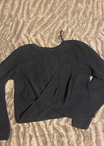 Siyah Örgü Kadın Triko Kazak - Görsel 10