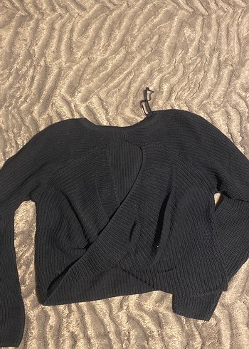 Siyah Örgü Kadın Triko Kazak - Görsel 9