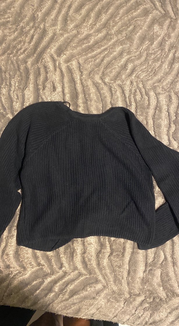 Siyah Örgü Kadın Triko Kazak - Görsel 4