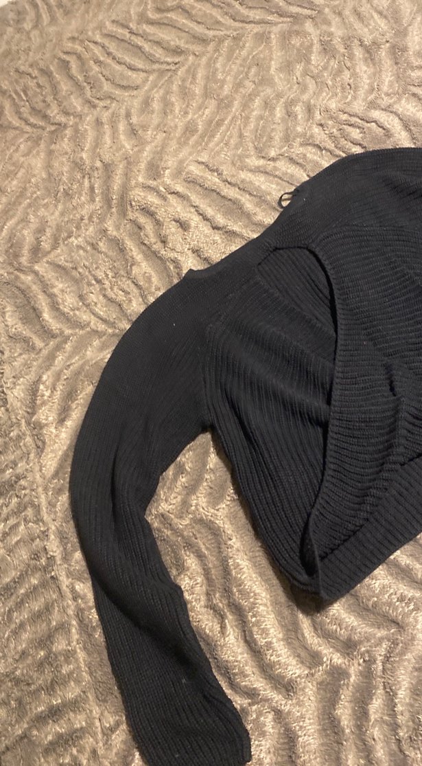 Siyah Örgü Kadın Triko Kazak - Görsel 3