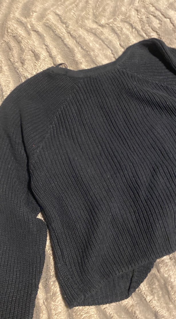 Siyah Örgü Kadın Triko Kazak - Görsel 5