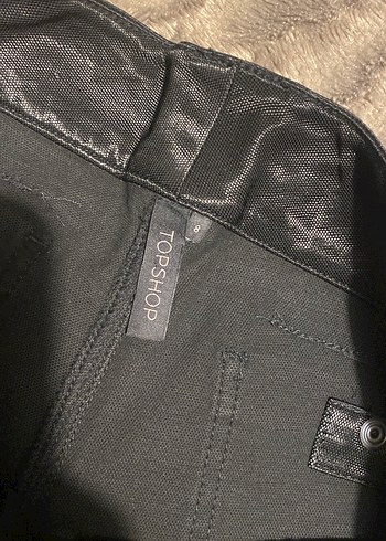 Düğmeli Siyah Deri saten özel mini şort Yeni - Görsel 7