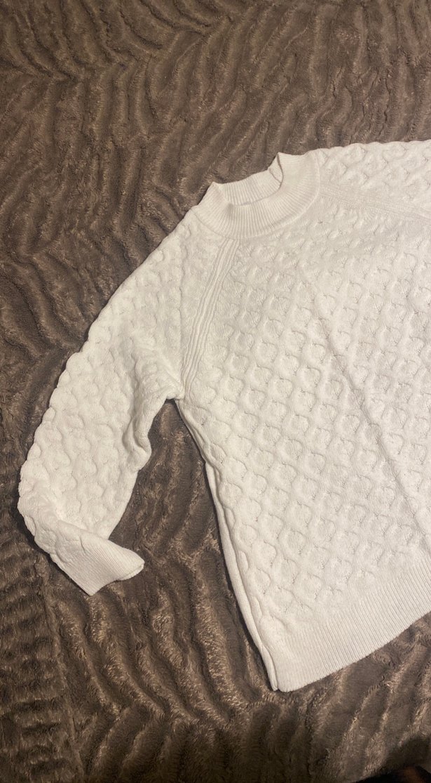 BeyazGri Örgü Kadın Triko Kazak - Görsel 2