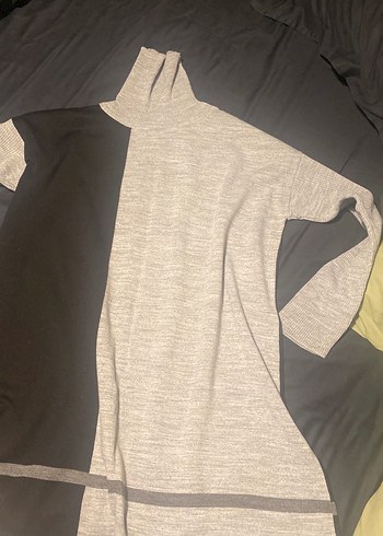 Drapeli Uzun Kollu Gri Siyah Kadın Triko - Görsel 7