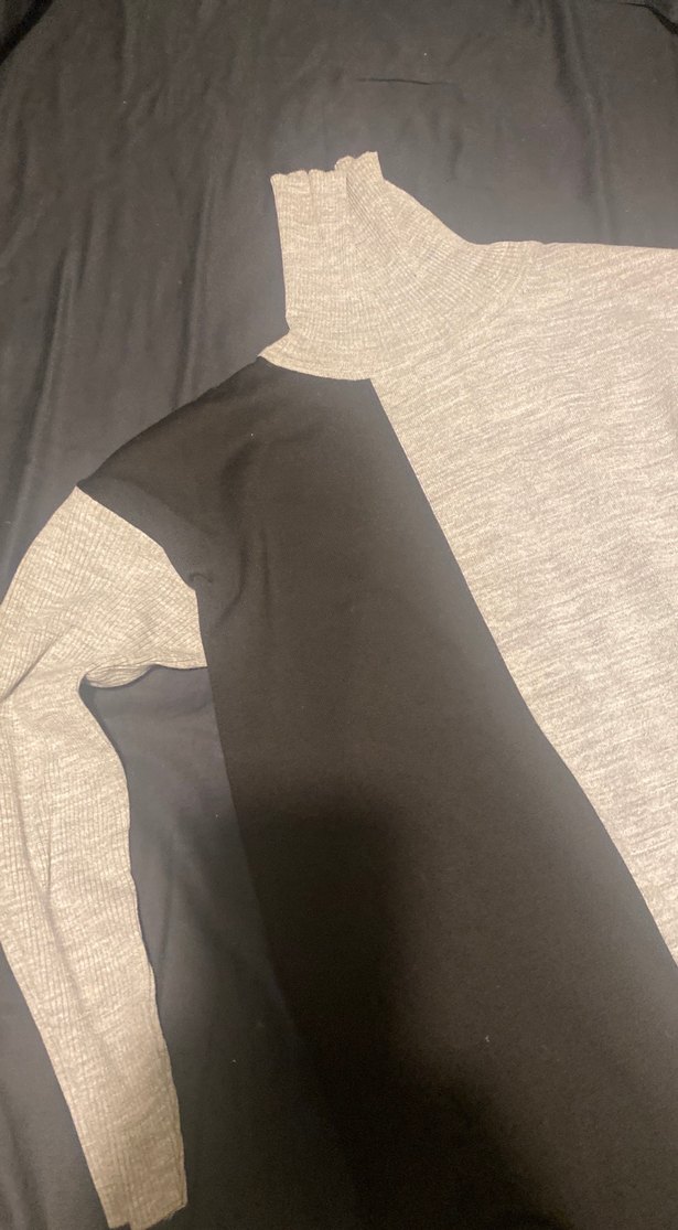 Drapeli Uzun Kollu Gri Siyah Kadın Triko - Görsel 5